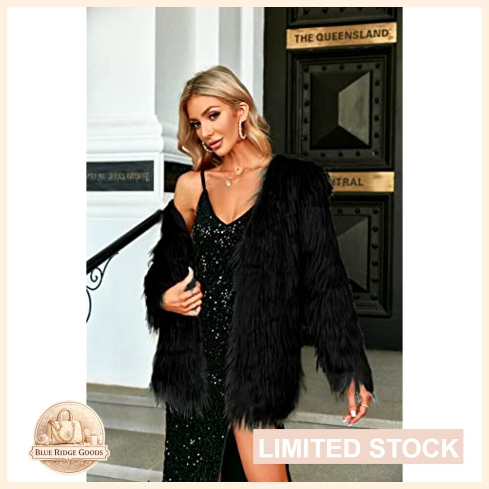 Long Sleeve Faux Fur Coat Fluffy Warm Chic Winter Jacket Oversized Style - Picture 2 of 4